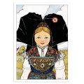アルザス Hansi  ハンジ 女の子と民族衣装 ポストカード フランス 製 グリーティングカード 絵はがき