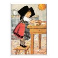 アルザス Hansi  ハンジ 焼き菓子を作っている女の子 ポストカード フランス 製 グリーティングカード 絵はがき