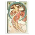 アルフォンス ミュシャ ポストカード Alphonse Mucha 四芸術 舞踏 ドイツ製 グリーティングカード