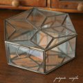 真鍮 六角 ガラスコレクション ケース L アンティーク調 ブラス ガラスボックス 
