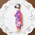 日本図柄 舞妓さん 横姿 フランス 製 木製ボタン アトリエ ボヌール ドゥ ジュール 