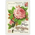 ローズ 薔薇 ドイツ 製 フラワー ポストカード ラメ グリーティングカード 絵はがき アンティーク調 バラ