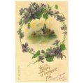 トゥールーズ(ヴィオレット) すみれ リース ポストカード フランス 製 la maison de la violette グリーティングカード 絵はがき 