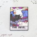 猫のピンバッジ タロットカード THE DEVIL デビル 悪魔 猫 バッジ ネコ 猫 雑貨 ピンズ ブローチ