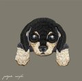 ミニチュアダックスフンド 刺繍 アイロン ワッペン アップリケ 犬 子犬