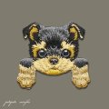 ヨークシャーテリア 刺繍 アイロン ワッペン アップリケ 犬 子犬
