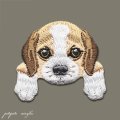 ビーグル 刺繍 アイロン ワッペン アップリケ 犬 子犬