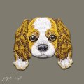 キャバリア 刺繍 アイロン ワッペン アップリケ 犬 子犬