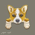 コーギー 刺繍 アイロン ワッペン アップリケ 犬 子犬