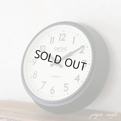 画像1: SMITHS CLOCK レトロウォールクロック ブラック ウォールクロック スミス クロック 掛時計