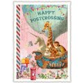Happy Postcrossing ドイツ 製 ポストカード ラメ グリーティングカード 絵はがき アンティーク調 ポストクロッシング