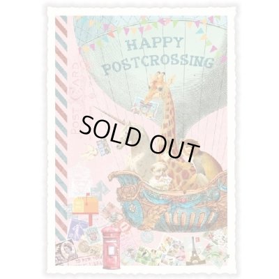 画像1: Happy Postcrossing ドイツ 製 ポストカード ラメ グリーティングカード 絵はがき アンティーク調 ポストクロッシング