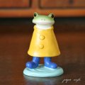 Copeau コポー レインポンチョのカエル 梅雨  置物 ダイカイ オブジェ カエル カッパ