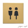 トイレット Toilet  サイン アイアン アンティークゴールド ピクトグラム トイレ