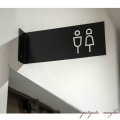 トイレット Toilet  サイン C アイアン ブラック ピクトグラム トイレ