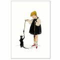くらはしれい ポストカード なかよし  日本 製   グリーティングカード 絵はがき 黒猫 クロネコ ネコ 猫 ねこ