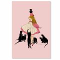 くらはしれい ポストカード ねことわたし  日本 製   グリーティングカード 絵はがき 黒猫 クロネコ ネコ 猫 ねこ