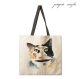 三毛猫 トートバッグ  エコバッグ 水彩画風 雑貨  ミケ猫