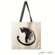 黒猫  トートバッグ  エコバッグ 水墨画風 雑貨 
