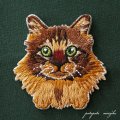 ソマリ 猫  刺繍 シール ＆ アイロン ワッペン アップリケ ステッカー 猫 ねこ ネコ 子猫