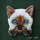 シャム猫  刺繍 シール ＆ アイロン ワッペン アップリケ ステッカー 猫 ねこ ネコ