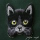 黒猫 刺繍 シール ＆ アイロン ワッペン アップリケ ステッカー 猫 ねこ ネコ クロネコ 子猫