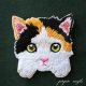 三毛猫 ミケ猫  刺繍 シール ＆ アイロン ワッペン アップリケ ステッカー 猫 ねこ ネコ ミケ 子猫