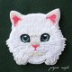 ラグドール 白猫 刺繍 シール ＆ アイロン ワッペン アップリケ ステッカー 猫 ねこ ネコ シロネコ 子猫