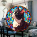 ハチワレ 猫  アクリルプレート アクリルペンダント ディスプレイ ステンドグラス 風 看板 ウォールディスプレイ  ねこ ネコ 花 