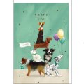ミニ グリーティングカード 多目的 ありがとう 犬のタワー  イギリス 製  ポストカード ドック 犬