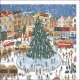 クリスマス  街並みのツリー グリーティングカード イギリス 製  ポストカード クリスマスカード クリスマスツリー
