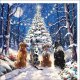 クリスマス 4匹の犬とツリー  グリーティングカード イギリス 製  ポストカード クリスマスカード 犬 ドック