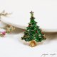 クリスマス ツリー  ブローチ  ロール ラインストーン  ピンバッジ パーティー  ディスプレイ