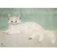 藤田嗣治 白猫  ポストカード  スイス 製   グリーティングカード 絵はがき シロネコ ネコ 猫 ねこ