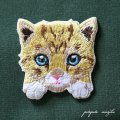 オホサスレス 猫  刺繍 シール ＆ アイロン ワッペン アップリケ ステッカー 猫 ねこ ネコ 子猫