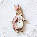 うさぎおかあさん フランス 製 木製ボタン アトリエ ボヌール ドゥ ジュール うさぎ ウサギ 