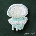 クラゲ 刺繍  シール ＆ アイロン ワッペン 海月 タコクラゲ  アイロンワッペン アップリケ