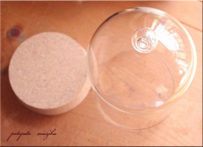 画像1: コルク ガラスドーム L テラリウム 