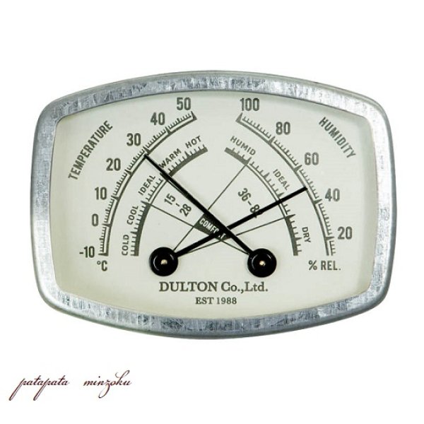 画像1: 温度 ・ 湿度計 サーモ ハイグロメーター RECTANGLE Thermo-hygrometer  温湿度計 (1)