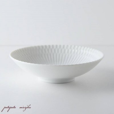 画像1: 小田陶器 さざなみ 13cm 深皿 白 美濃焼 陶器 皿