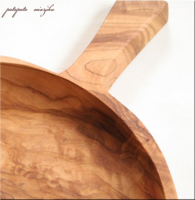 画像1: オリーブの木 トレイ 取っ手付き プレート 皿 L 20cm 浅皿 オリーブ