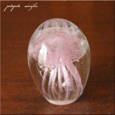 画像1: ジェリーフィッシュ ピンク クラゲ クラフトガラスワーク