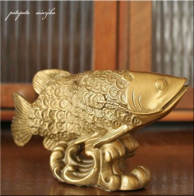 画像3: アロワナ 真鍮 オブジェ 龍魚