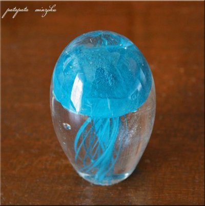 画像1: ジェリーフィッシュ ブルー クラゲ クラフトガラスワーク