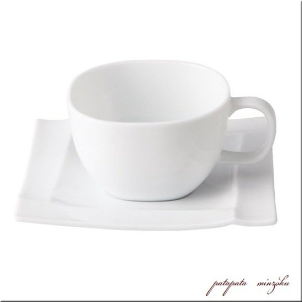 画像1: 美濃焼 深山 isola -イゾラ- カップ&ソーサー 白磁 磁器 陶器 コーヒーカップ (1)