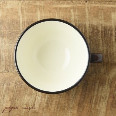 画像2: 美濃焼 ホーロー風 スープカップ フェザー ブラウン マグ マグカップ 磁器 北欧 