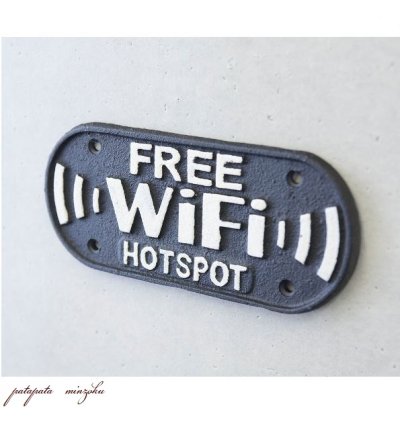 画像1: WiFi ワイファイ プレート ウォールサイン コベントアイアン WiFi HOT SPOT