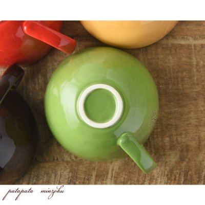画像3: 美濃焼 ホーロー風 スープカップ フェザー グリーン マグ マグカップ 磁器 北欧 
