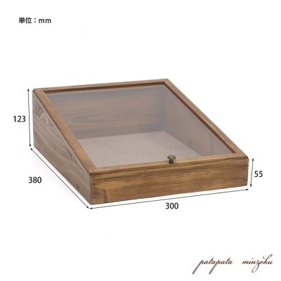 画像3: 木製 ディスプレイ ケース ガラスコレクション ボックス アンティーク調 