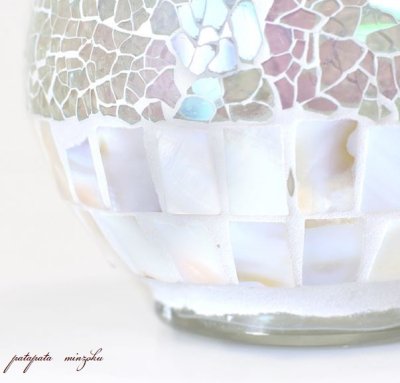 画像2: モザイクガラス ディスペンサー ラウンド L ホワイトレインボー